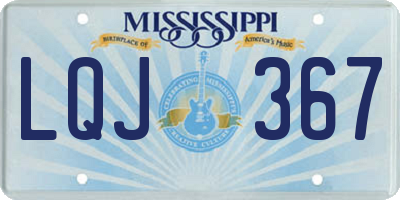 MS license plate LQJ367