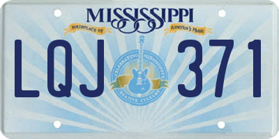 MS license plate LQJ371