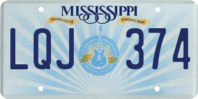 MS license plate LQJ374