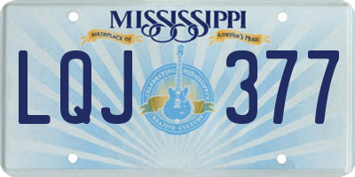 MS license plate LQJ377