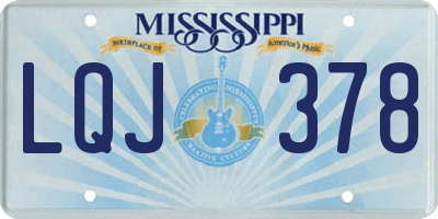 MS license plate LQJ378