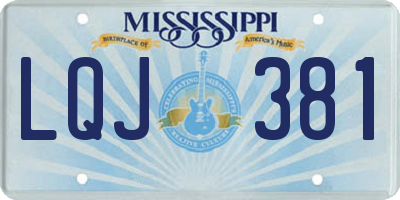 MS license plate LQJ381