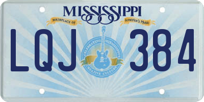 MS license plate LQJ384