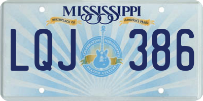 MS license plate LQJ386