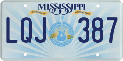 MS license plate LQJ387