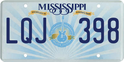 MS license plate LQJ398