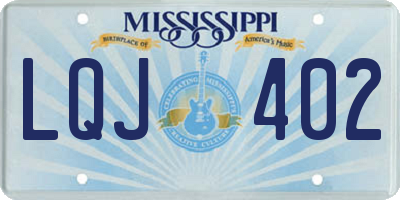MS license plate LQJ402