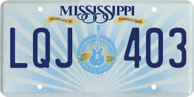 MS license plate LQJ403