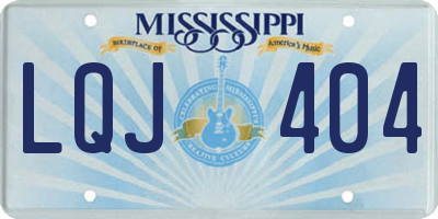 MS license plate LQJ404