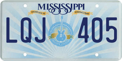 MS license plate LQJ405