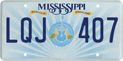 MS license plate LQJ407