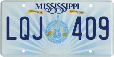 MS license plate LQJ409