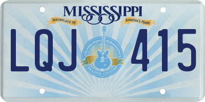 MS license plate LQJ415