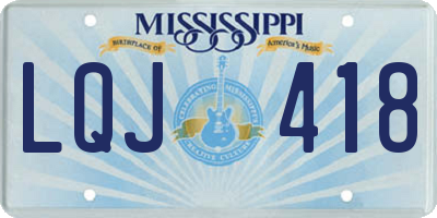 MS license plate LQJ418