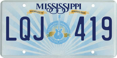 MS license plate LQJ419