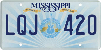 MS license plate LQJ420