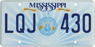 MS license plate LQJ430
