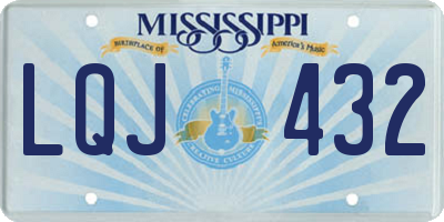 MS license plate LQJ432