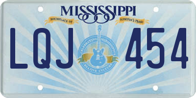 MS license plate LQJ454