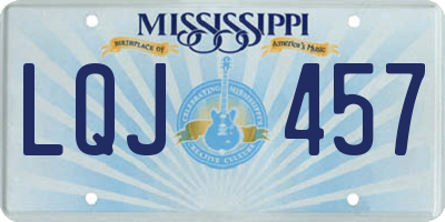 MS license plate LQJ457