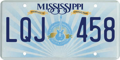 MS license plate LQJ458
