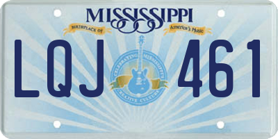 MS license plate LQJ461