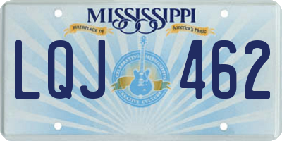 MS license plate LQJ462