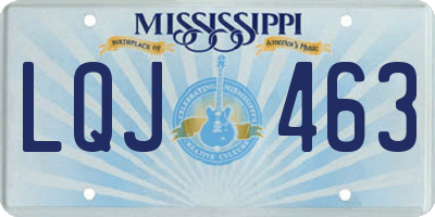 MS license plate LQJ463