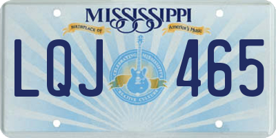 MS license plate LQJ465