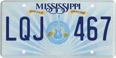 MS license plate LQJ467