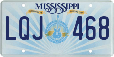 MS license plate LQJ468