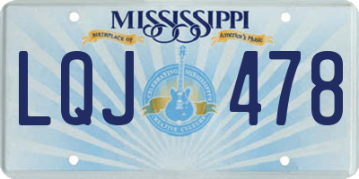 MS license plate LQJ478
