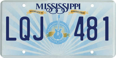 MS license plate LQJ481