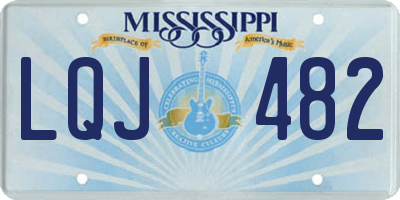 MS license plate LQJ482