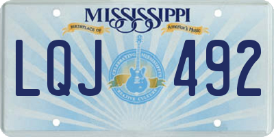 MS license plate LQJ492