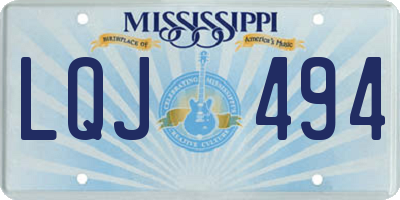 MS license plate LQJ494