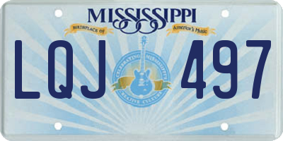 MS license plate LQJ497