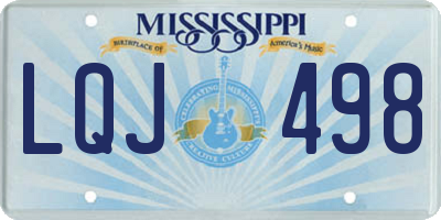 MS license plate LQJ498