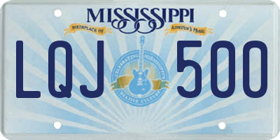 MS license plate LQJ500
