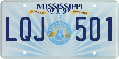 MS license plate LQJ501