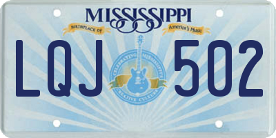 MS license plate LQJ502