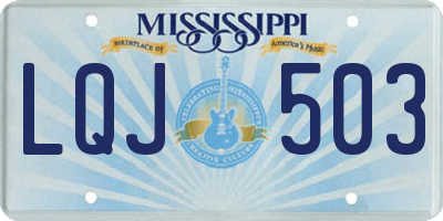 MS license plate LQJ503