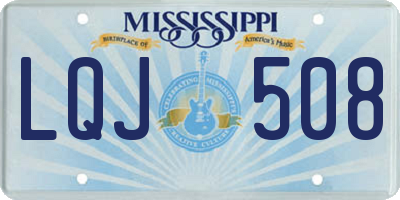 MS license plate LQJ508