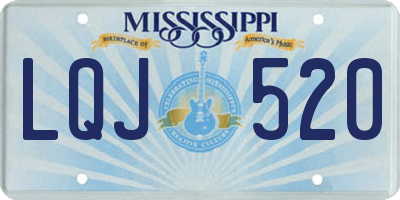MS license plate LQJ520