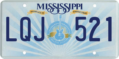 MS license plate LQJ521