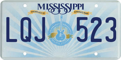 MS license plate LQJ523