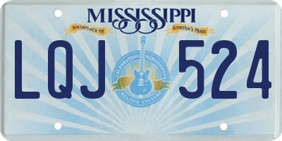 MS license plate LQJ524