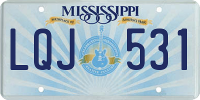 MS license plate LQJ531