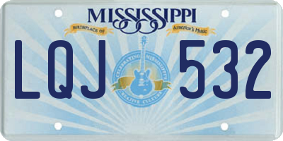 MS license plate LQJ532