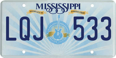 MS license plate LQJ533